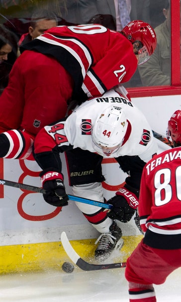 Teravainen scores twice, Hurricanes rally past Senators 4-1
